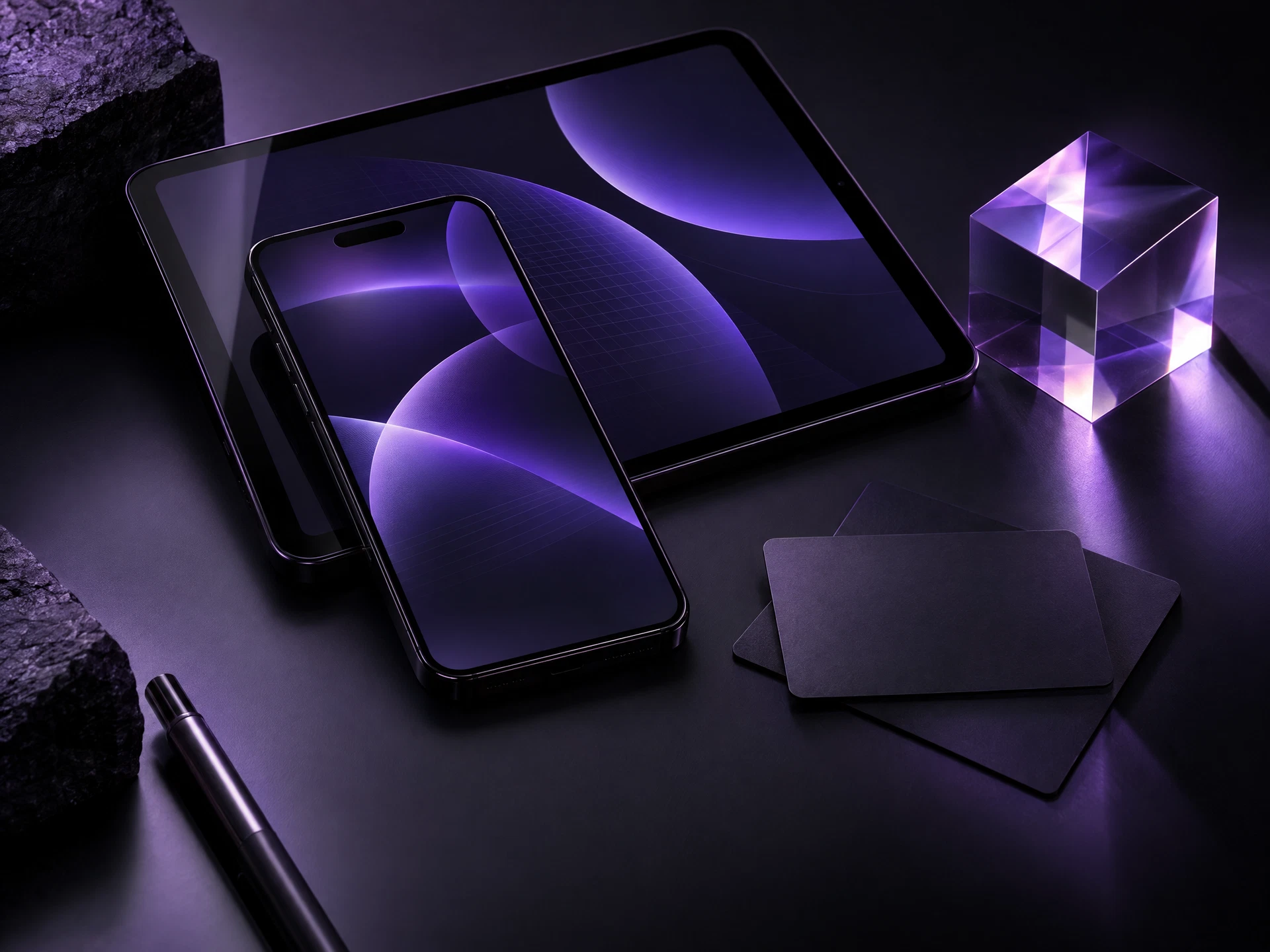 Abstract preview of campaign-ready marketing devices and creative formats